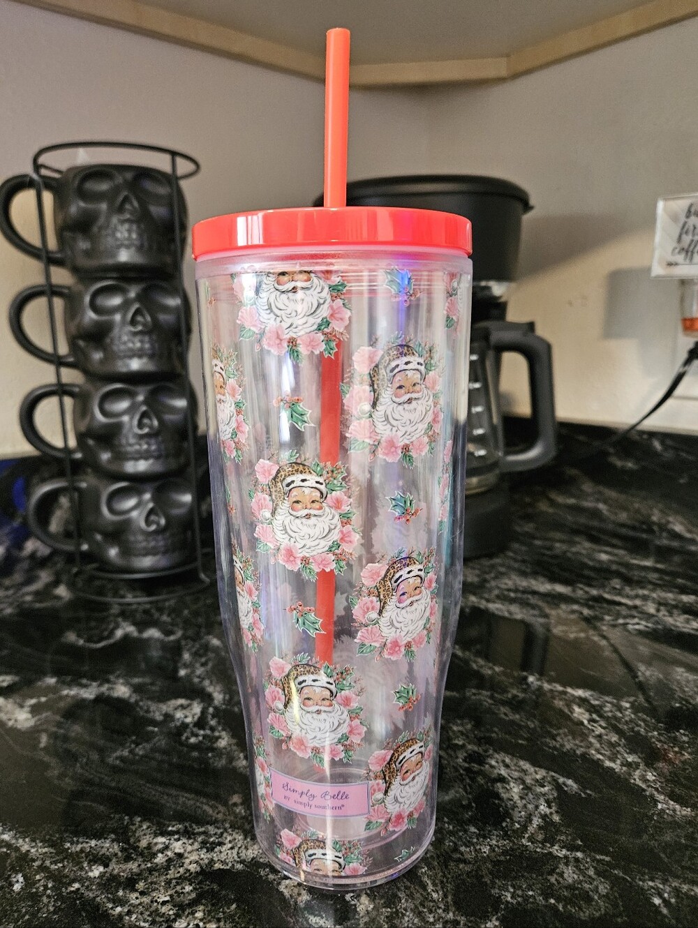 NWOT Simply Belle by Simply Southern Vintage Santa Rose Tumbler 24oz Double Wall